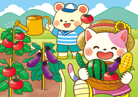 「たのしいなつA」まちがいさがしイラスト（チャイルド本社様）/2024年