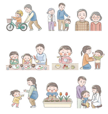 「R7年度 中学校 技術・家庭科（家庭分野）教科書」挿絵（東京書籍様）/2025年
