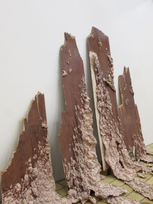 Untitled • Removed wall｜variable size｜2013｜puff binder,dyestuff,others