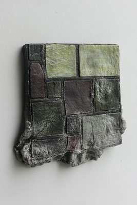 Untitled ・ Part of the wall 01｜33×33×4cm｜2019｜puff binder,dyestuff,others