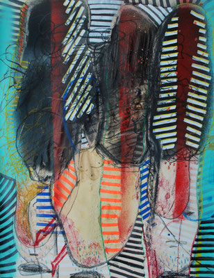 Le sang des Femmes - Technique mixte sur Papier - 65 x 50 cm - 2017 - 600€