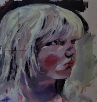 enna, oil on paper on kappa plate, 63,5 x 59,6 cm, framed, 2020, 610 €