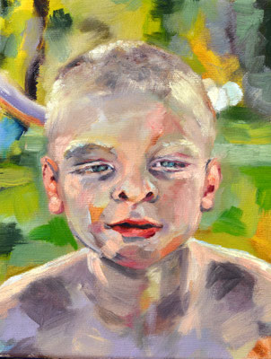 portrait of a boy (1), oil on canvas, 30 x 24 x 2 cm, 2024, 610 €