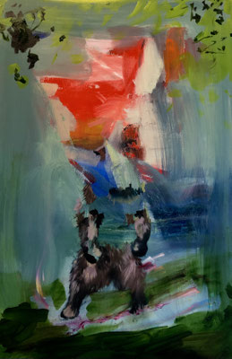crying bear, oil on canvas, 2022, 290 €