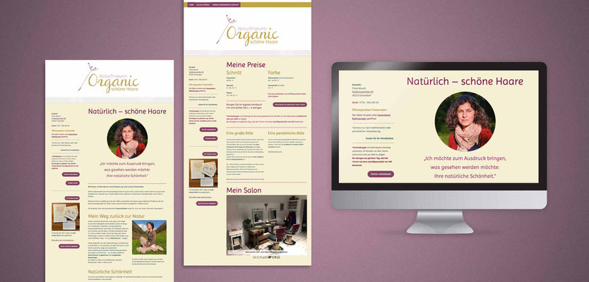 Web Design „Organic – schoene Haare“ mit Jimdo Creator <a href="http://www.freepik.com">Designed by Freepik</a>