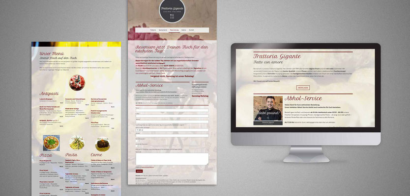 Webdesign „Trattoria Gigante Neuss“ mit Jimdo Creator <a href="http://www.freepik.com">Designed by Freepik</a>