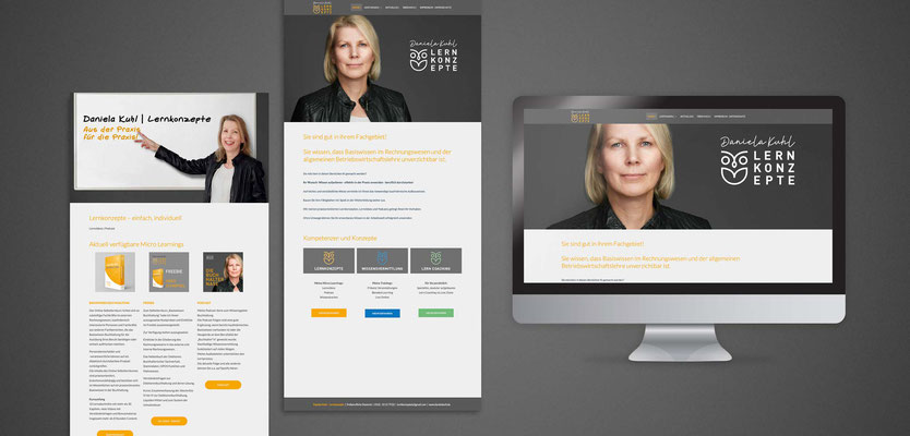 Web Design „Daniela Kuhl | Lernkonzepte“ mit Stratobaukasten <a href="http://www.freepik.com">Designed by Freepik</a>