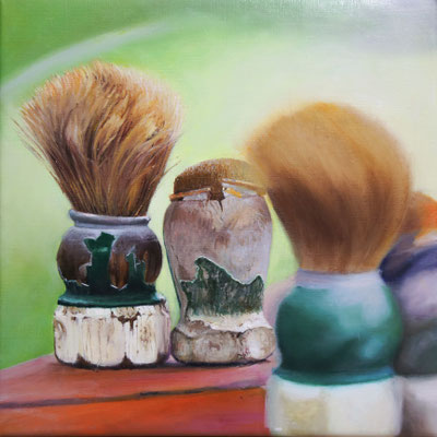 Przyjaciele, olej na płótnie 35x35cm