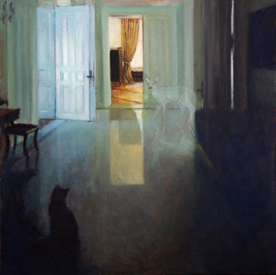 Cicho, sza w Manowcach, olej na płótnie, 2023 rok. 