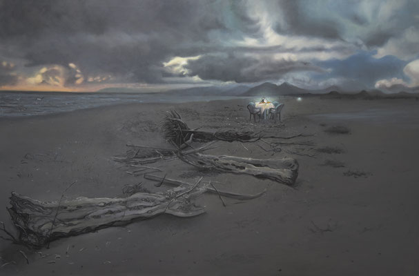 Pewne miejsce, olej na płótnie 2024