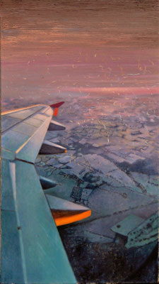 Luton-Pyrzowice. Olej na płótnie 85x47cm. 