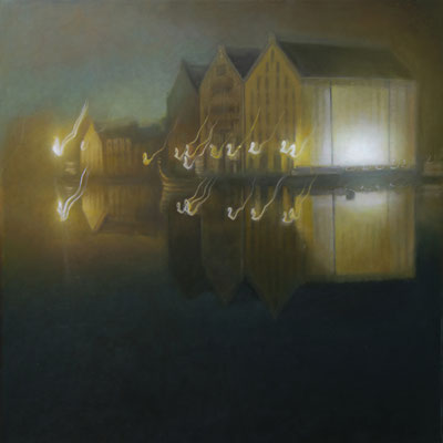 Spichlerze, olej na płótnie 85x85 cm , 2019