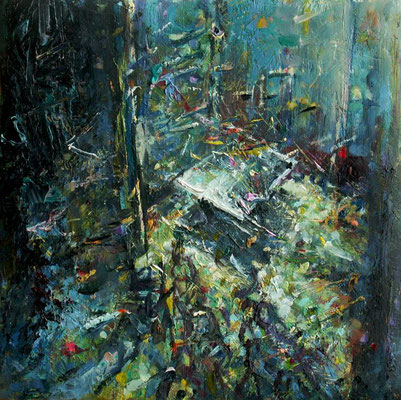Passage 1 Oil on ceramic tile 11x11cm. 
