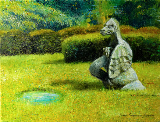 Smok z Brzeźna , olej na płótnie 30x40 cm, 2020. 