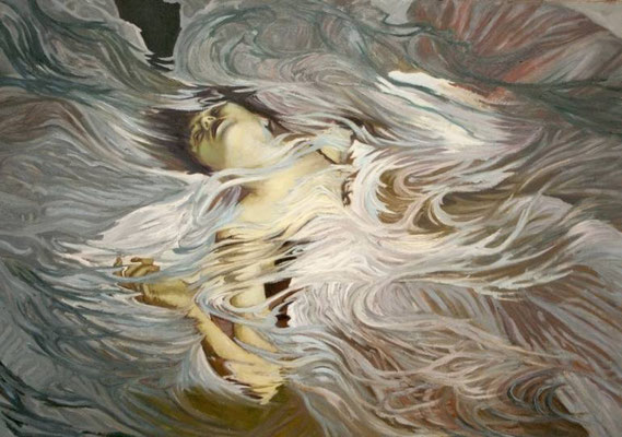  Biały. Ofelia. White (Ophelia). Oil on canvas 114x161cm