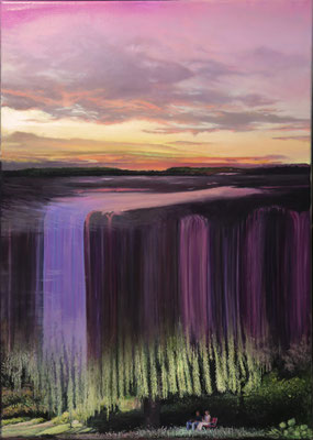 Zachowując spokój, olej na płótnie 100x70cm