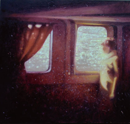 Tam i tu- Odyseja. Olej na panelu malarskim, 50x50cm . 