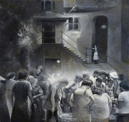 Jarmark. Olej na płótnie 90x90. 