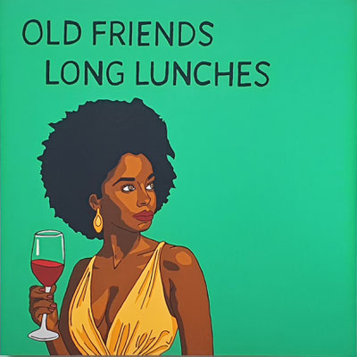 DEREK CURTIS   I  Old Friends Long Lunches - Paris  I  Lack auf Aluminium  I  70 x 70 cm