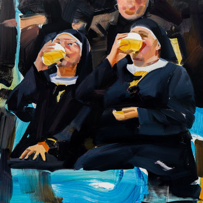 ALPAY EFE  I  like a prayer  I  Öl auf  Holz  I  40 x 40 cm