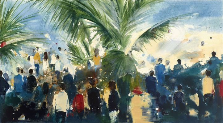 RENATA TUMAROVA  I  Ocean Club  I  Öl auf Leinwand  I  100 x 180 cm  