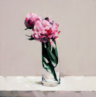 ALPAY EFE  I  Peonies 2  I  Öl auf Holz  I  40 x 40 cm