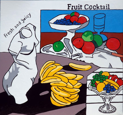 DEREK CURTIS  I  Fruity Cocktail fresh and juicy  I  Öl auf Aluminium  I  50 x 90 cm