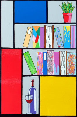 DEREK CURTIS  I  Bookcase Composition No 8 I  Lack auf Aluminium  I  120 x 80 cm