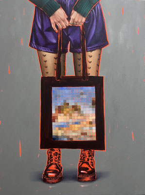 HOLGER KURT JÄGER  I  Arty farty Dream Caused by the Flight of a Bee Around a Pomegranate a Second Before Awakening  I  Öl auf Leinwand  I  120 x 90 cm