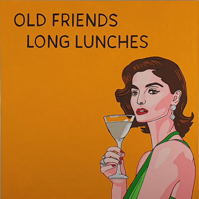 DEREK CURTIS   I  Old Friends Long Lunches - Havanna  I  Lack auf Aluminium  I  70 x 70 cm