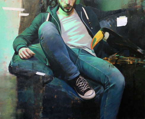 ALPAY EFE  I  kingdom of fool  I  Öl auf Holz  I  90 x 110 cm