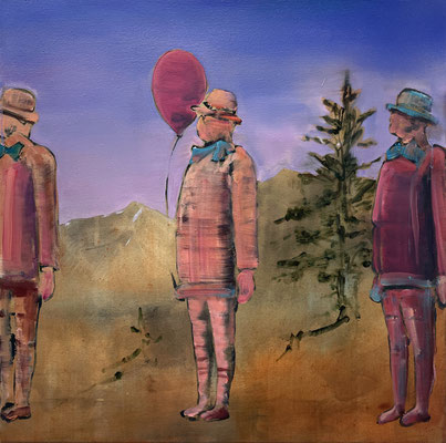 ISABEL FRIEDRICH  I  Er sagte sie würden folgen  I  Tusche und Öl auf Leinwand  I  50 x 50 cm