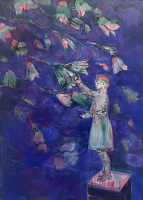 ISABEL FRIEDRICH  I  Du hast mir die Antwort schon gegeben  I  Tusche und Öl auf Leinwand  I  70 x 50 cm