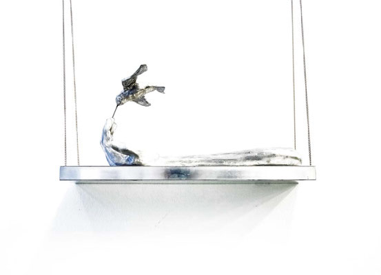 ANGELA SCHILLING  I  Das Missverständnis  I Aluminium, Stahl  I  45 x 20 x 15,5 cm