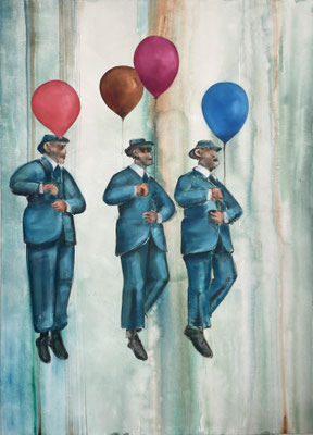 ISABEL FRIEDRICH  I  Noch mehr Lockstrom  I  Tusche und Öl auf Leinwand  I  165 x 120 cm