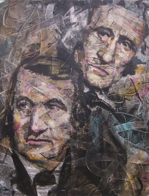 ANDREAS FLÜGEL  I  Gebrüder Grimm I  Acryl und Lack auf Leinwand  I  130 x 100 cm 