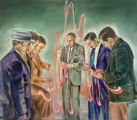 ISABEL FRIEDRICH  I  Und was wenn Zeit doch etwas gibt  I  Tusche und Öl auf Leinwand  I  70 x 80 cm