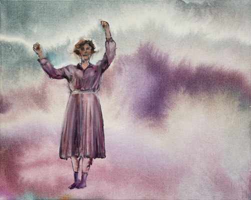 ISABEL FRIEDRICH  I  Kirschen essen mit dir  I  Tusche und Öl auf Leinwand  I  70 x 50 cm