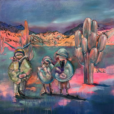 ISABEL FRIEDRICH  I  Ja genau  I  Acryl und Öl auf Leinwand  I  125 x 125 cm