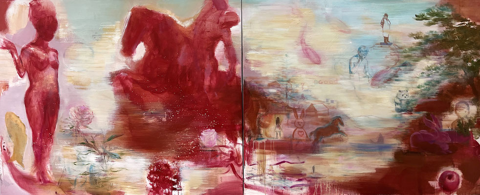 XIANWEI ZHU  I  Power of Life  I  Acryl auf Leinwand  I  100 x 240 cm (2-teilig)