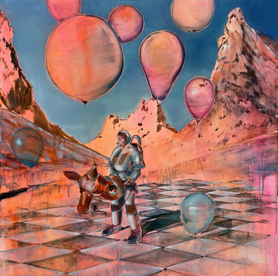 ISABEL FRIEDRICH  I  Heimwärts  I  Acryl und Öl auf Leinwand  I  125 x 125 cm