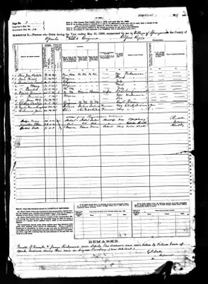 James A Richmond, US Federal Census Mortality Schedules, 1880 Arizona