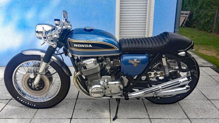 Honda CB 750 four Sitzbank Guilari mit Lasergravur von Covershop24