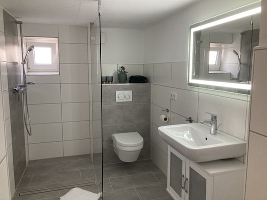 Toilette mit separater Dusche