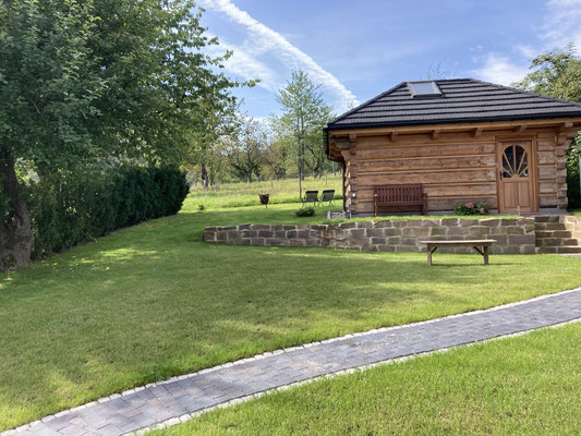 Weg zur Sauna