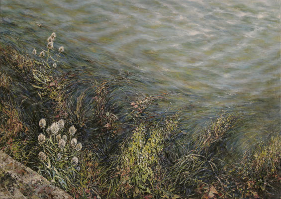 Überfließen // am Rhein // Ölfarben auf Leinwand // 85 x 120 cm