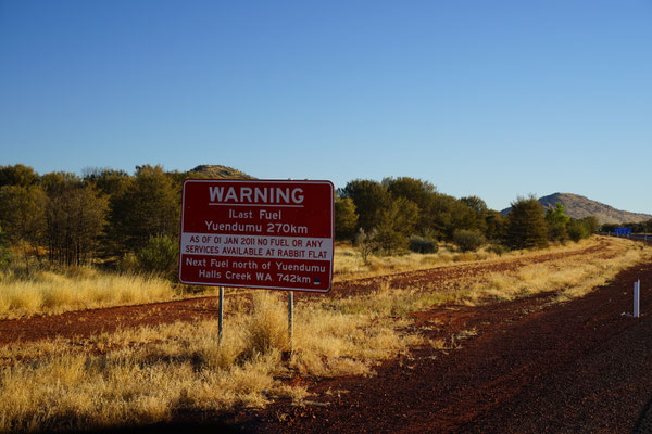 Start des Tanami Tracks