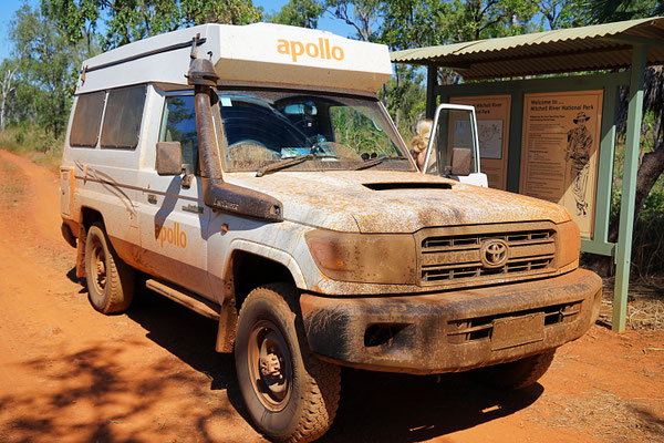 Ankunft am Mitchell Falls Campground