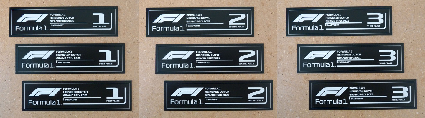 Als F1-fan een grote eer om de plaatjes voor de bokalen te mogen graveren; Zandvoort 2021