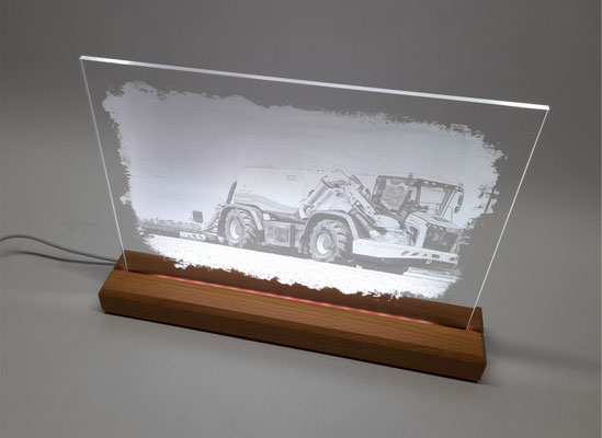 Foto op plexiglas met rgb led verlichting.